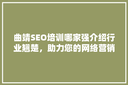 曲靖SEO培训哪家强介绍行业翘楚，助力您的网络营销之路