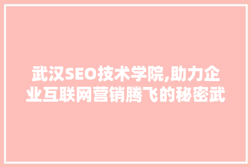 武汉SEO技术学院,助力企业互联网营销腾飞的秘密武器