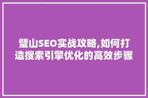 璧山SEO实战攻略,如何打造搜索引擎优化的高效步骤  第1张