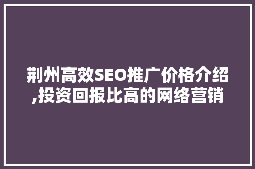 荆州高效SEO推广价格介绍,投资回报比高的网络营销之路  第1张