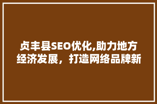 贞丰县SEO优化,助力地方经济发展，打造网络品牌新高度