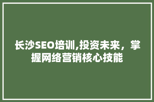 长沙SEO培训,投资未来，掌握网络营销核心技能