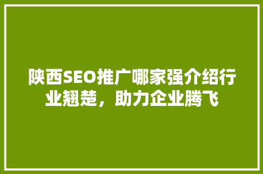 陕西SEO推广哪家强介绍行业翘楚，助力企业腾飞  第1张