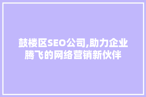 鼓楼区SEO公司,助力企业腾飞的网络营销新伙伴  第1张