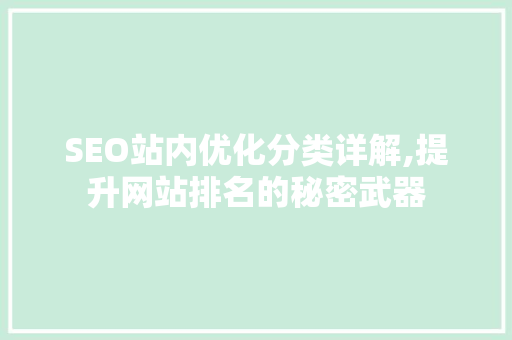 SEO站内优化分类详解,提升网站排名的秘密武器