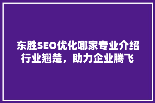 东胜SEO优化哪家专业介绍行业翘楚，助力企业腾飞  第1张