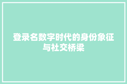 登录名数字时代的身份象征与社交桥梁