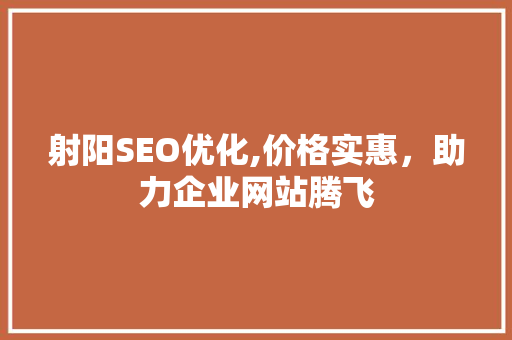 射阳SEO优化,价格实惠，助力企业网站腾飞