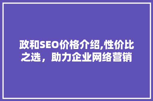 政和SEO价格介绍,性价比之选，助力企业网络营销