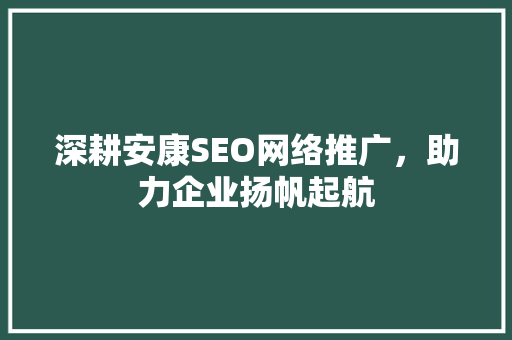 深耕安康SEO网络推广，助力企业扬帆起航