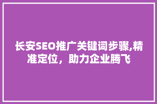 长安SEO推广关键词步骤,精准定位，助力企业腾飞
