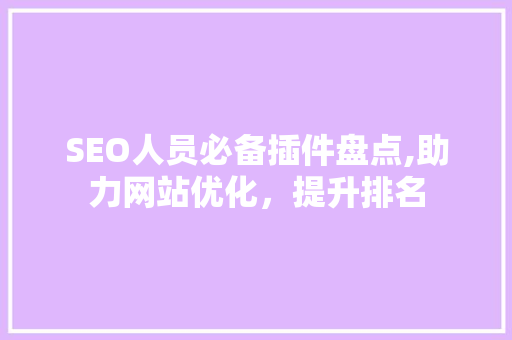 SEO人员必备插件盘点,助力网站优化，提升排名