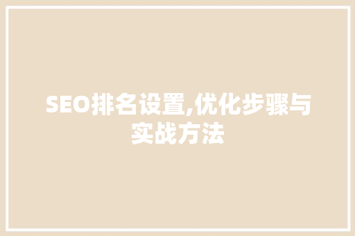 SEO排名设置,优化步骤与实战方法  第1张