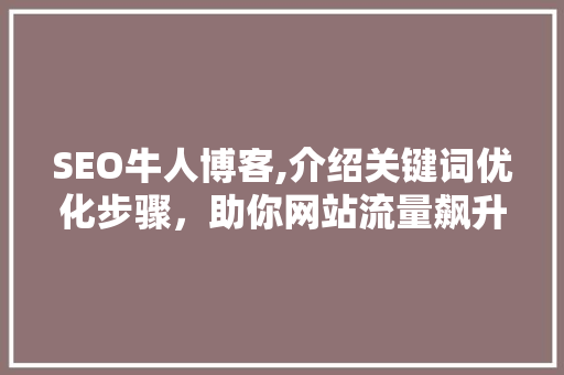 SEO牛人博客,介绍关键词优化步骤，助你网站流量飙升