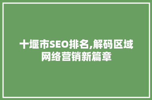 十堰市SEO排名,解码区域网络营销新篇章