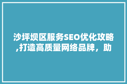 沙坪坝区服务SEO优化攻略,打造高质量网络品牌，助力企业腾飞