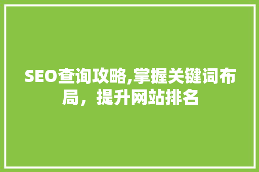 SEO查询攻略,掌握关键词布局，提升网站排名