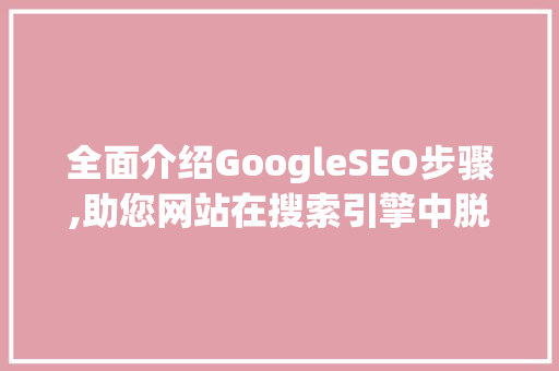 全面介绍GoogleSEO步骤,助您网站在搜索引擎中脱颖而出