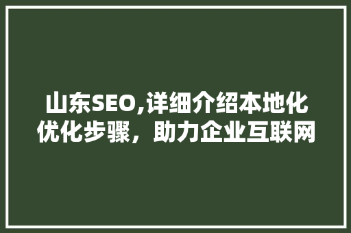 山东SEO,详细介绍本地化优化步骤，助力企业互联网营销