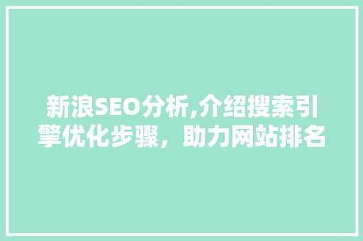 新浪SEO分析,介绍搜索引擎优化步骤，助力网站排名提升  第1张