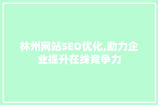 林州网站SEO优化,助力企业提升在线竞争力