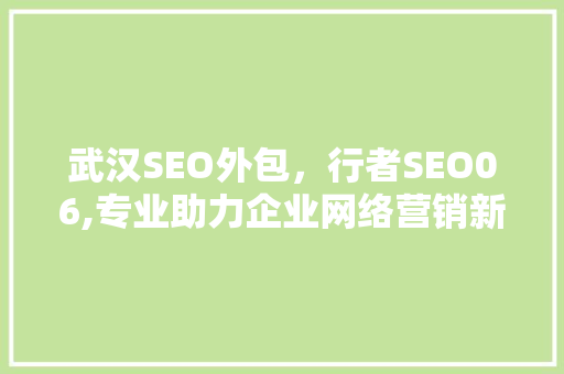 武汉SEO外包，行者SEO06,专业助力企业网络营销新篇章