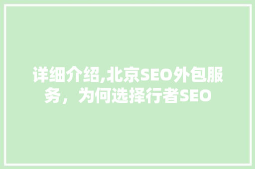 详细介绍,北京SEO外包服务，为何选择行者SEO