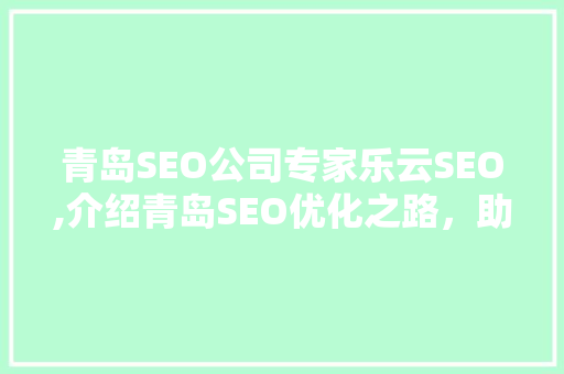 青岛SEO公司专家乐云SEO,介绍青岛SEO优化之路，助力企业互联网营销新篇章