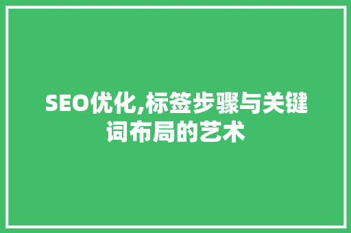 SEO优化,标签步骤与关键词布局的艺术