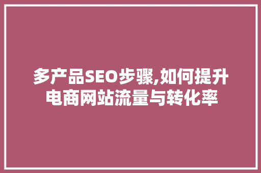 多产品SEO步骤,如何提升电商网站流量与转化率