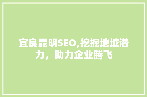 宜良昆明SEO,挖掘地域潜力，助力企业腾飞