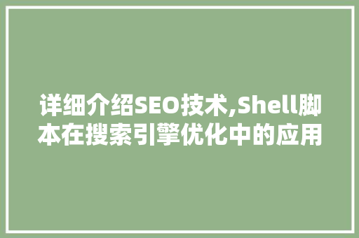 详细介绍SEO技术,Shell脚本在搜索引擎优化中的应用与方法