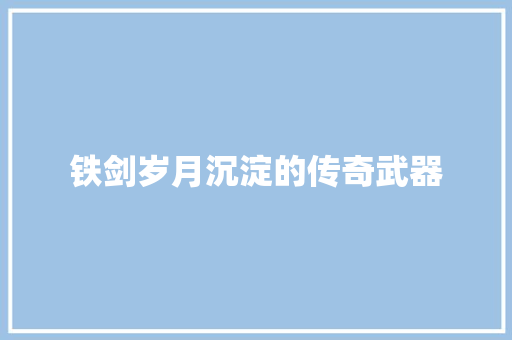 铁剑岁月沉淀的传奇武器