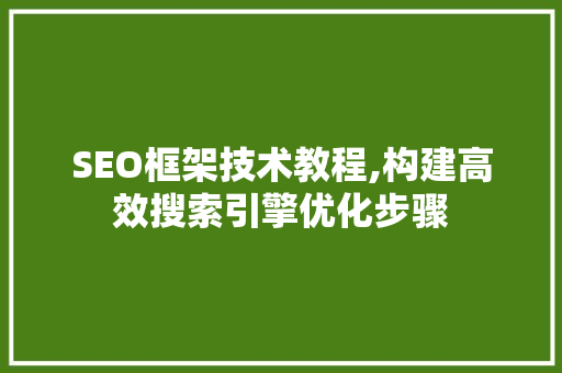 SEO框架技术教程,构建高效搜索引擎优化步骤