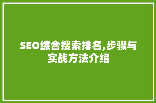 SEO综合搜索排名,步骤与实战方法介绍