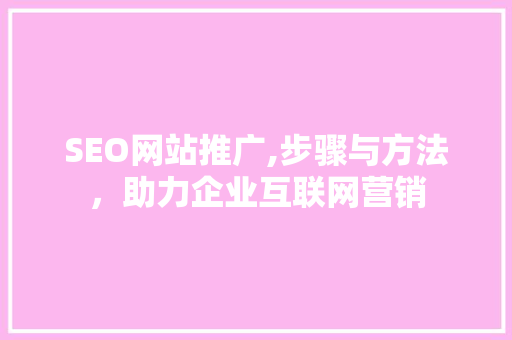 SEO网站推广,步骤与方法，助力企业互联网营销