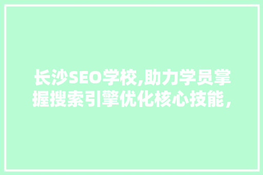 长沙SEO学校,助力学员掌握搜索引擎优化核心技能，开启数字营销新篇章
