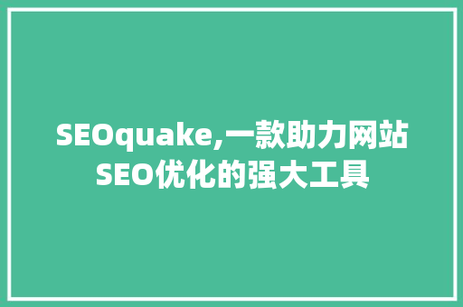 SEOquake,一款助力网站SEO优化的强大工具