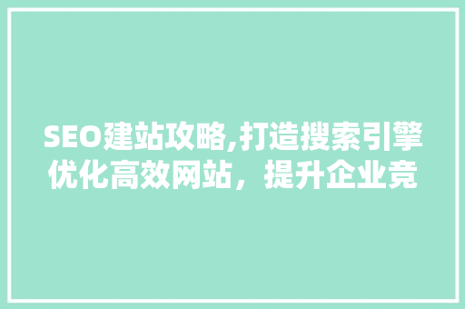 SEO建站攻略,打造搜索引擎优化高效网站，提升企业竞争力