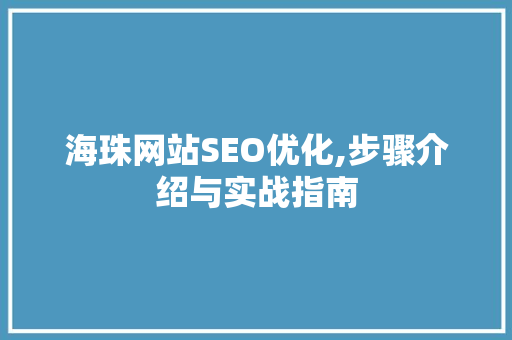 海珠网站SEO优化,步骤介绍与实战指南