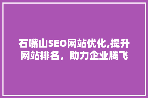 石嘴山SEO网站优化,提升网站排名，助力企业腾飞
