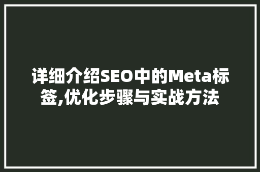 详细介绍SEO中的Meta标签,优化步骤与实战方法