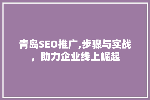 青岛SEO推广,步骤与实战，助力企业线上崛起