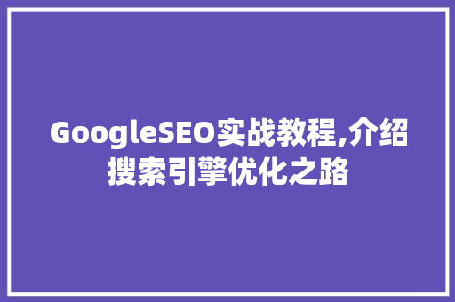 GoogleSEO实战教程,介绍搜索引擎优化之路