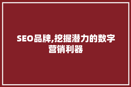 SEO品牌,挖掘潜力的数字营销利器