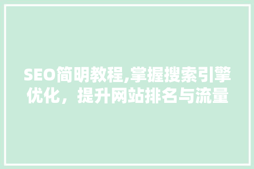 SEO简明教程,掌握搜索引擎优化，提升网站排名与流量