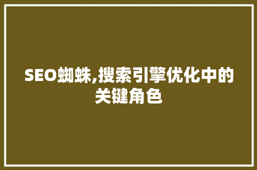 SEO蜘蛛,搜索引擎优化中的关键角色