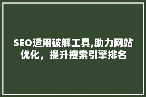 SEO适用破解工具,助力网站优化，提升搜索引擎排名