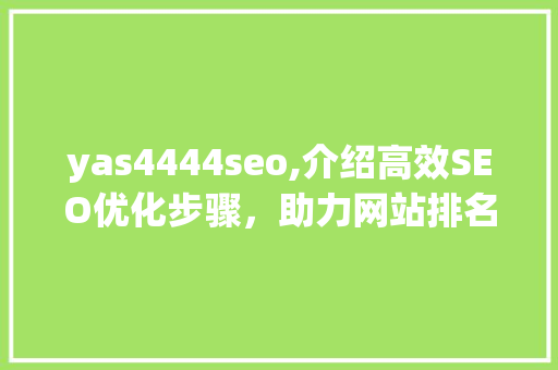 yas4444seo,介绍高效SEO优化步骤，助力网站排名提升