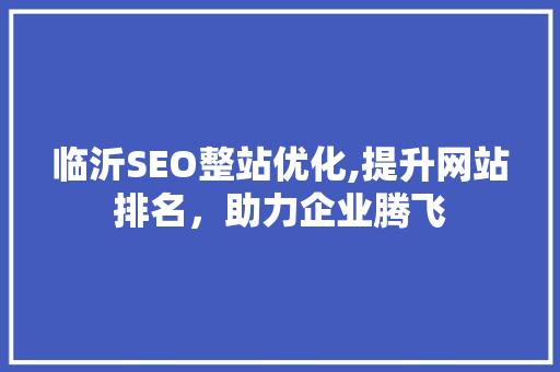 临沂SEO整站优化,提升网站排名，助力企业腾飞